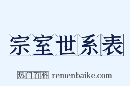 宗室世系表是什么意思的图片
